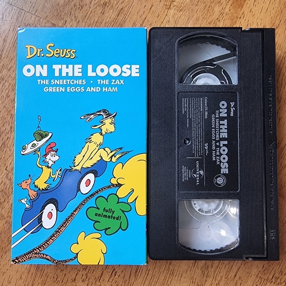 Vintage Dr. Suess 'ON THE LOOSE' The Sneetches •The Zax • Green Eggs & Ham VHS - Picture 1 of 4